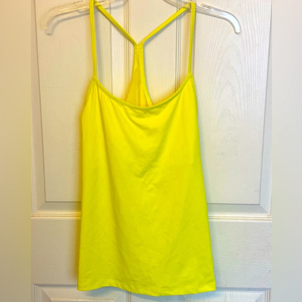 Yellow racerback tank top
